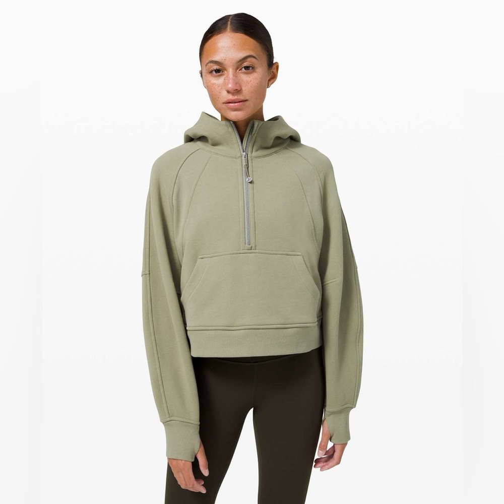 Lululemon Scuba Oversized 1/2 Zip Hoodie in Rosemary Green.
